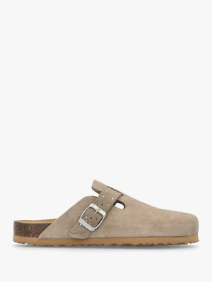 Iclog Studded Beige Suede Clogs