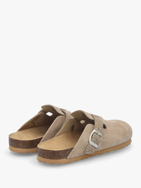 Iclog Studded Beige Suede Clogs
