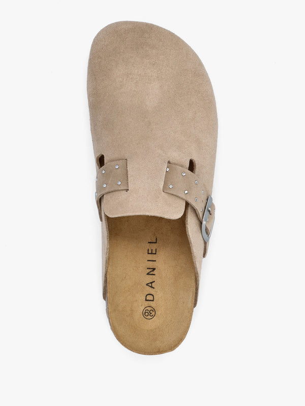 Iclog Studded Beige Suede Clogs