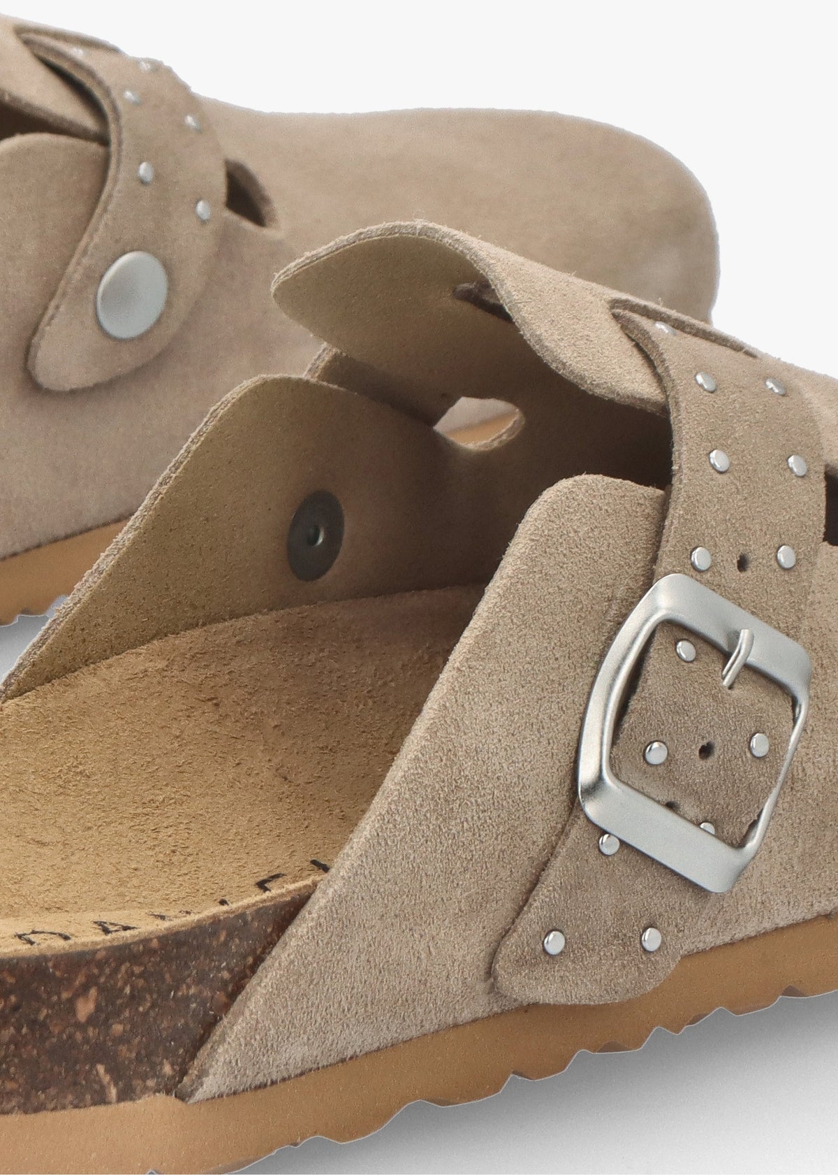 Iclog Studded Beige Suede Clogs