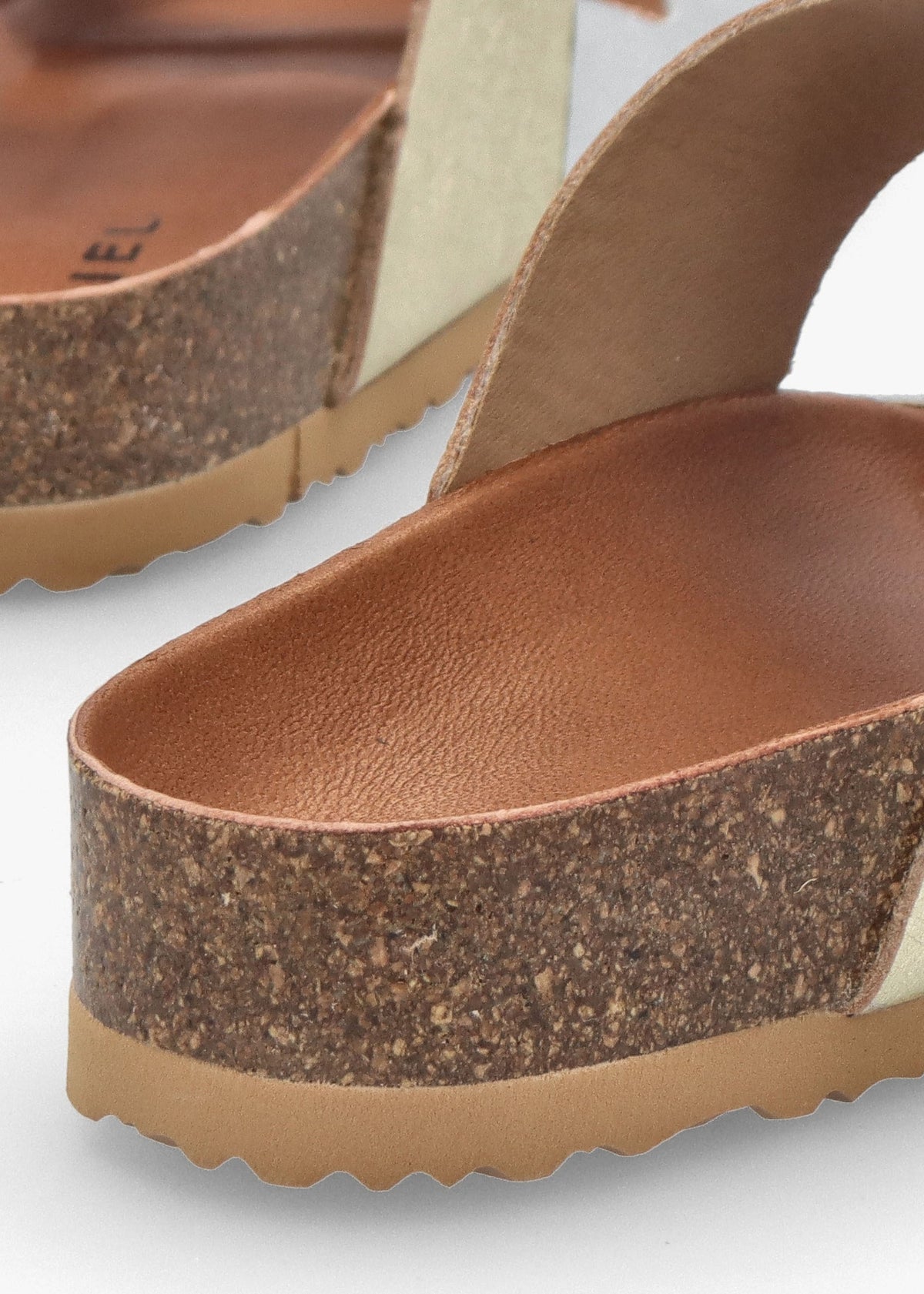 Imule Split Gold & Silver Leather Two Bar Mules