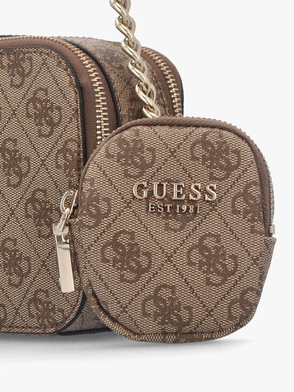 Noelle Latte Logo Cross-Body Bag