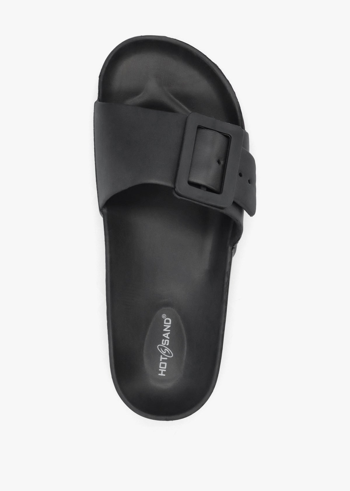 Black Big Buckle One Bar Mules
