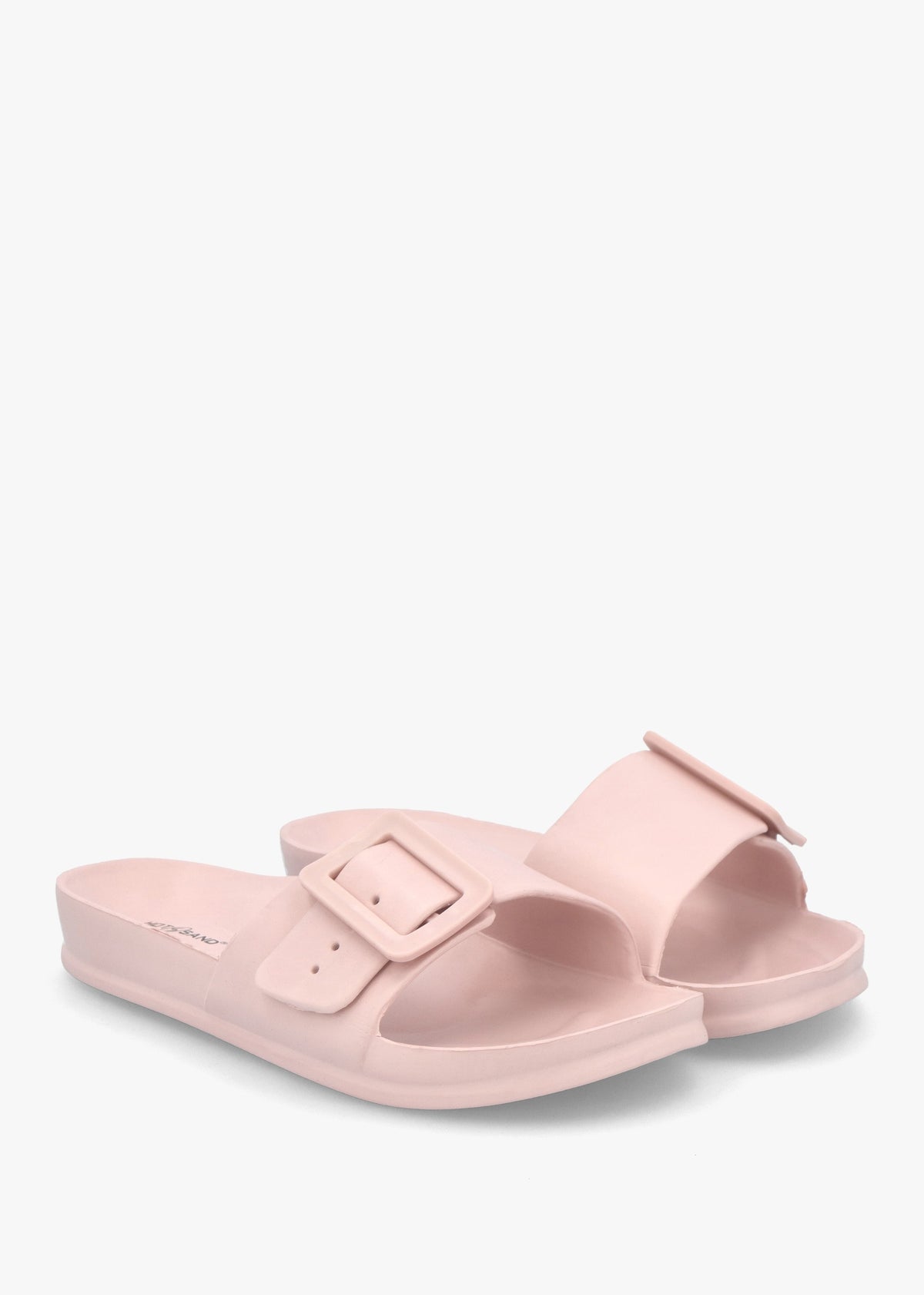 Pink Big Buckle One Bar Mules