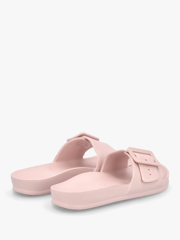 Pink Big Buckle One Bar Mules