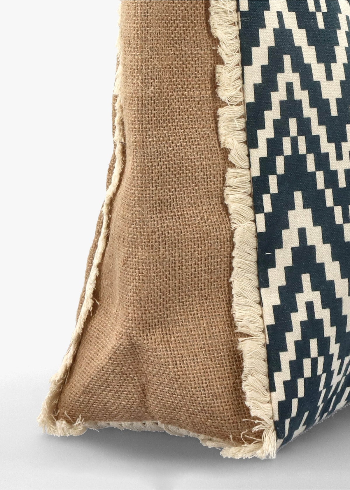 Ecru & Blue Jute Woven Shopper Bag