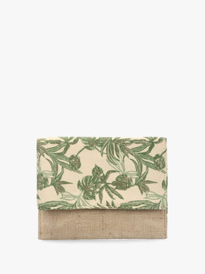 Multicoloured Green Envelope Clutch Bag