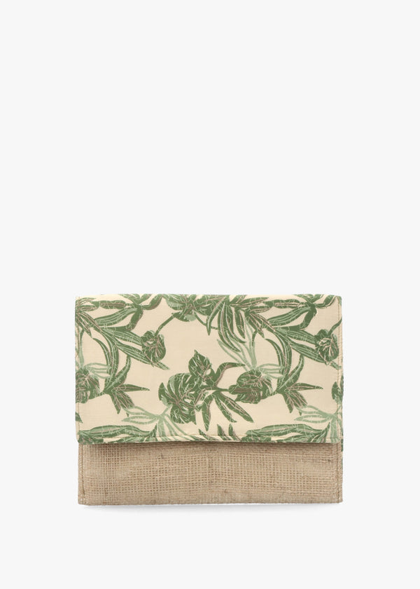Multicoloured Green Envelope Clutch Bag