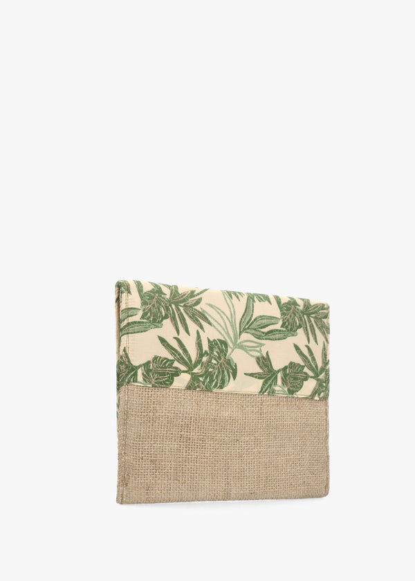 Multicoloured Green Envelope Clutch Bag