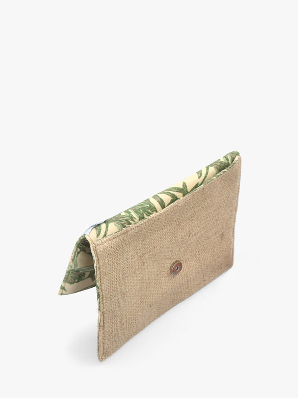 Multicoloured Green Envelope Clutch Bag