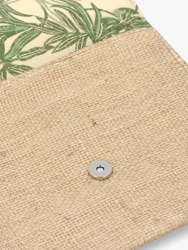 Multicoloured Green Envelope Clutch Bag
