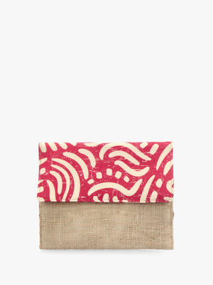 Multicoloured Pink Envelope Clutch Bag