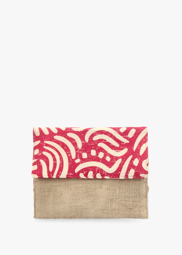 Multicoloured Pink Envelope Clutch Bag