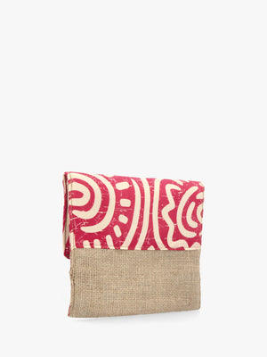 Multicoloured Pink Envelope Clutch Bag
