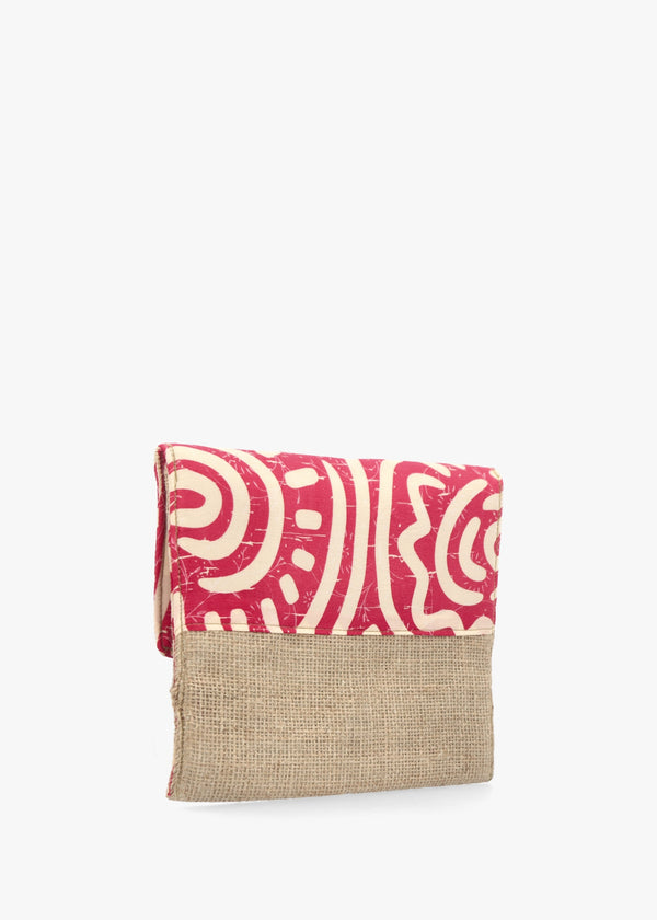 Multicoloured Pink Envelope Clutch Bag