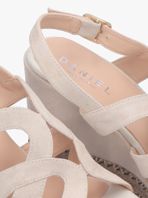 Josie Beige Suede Espadrille Wedge Sandals