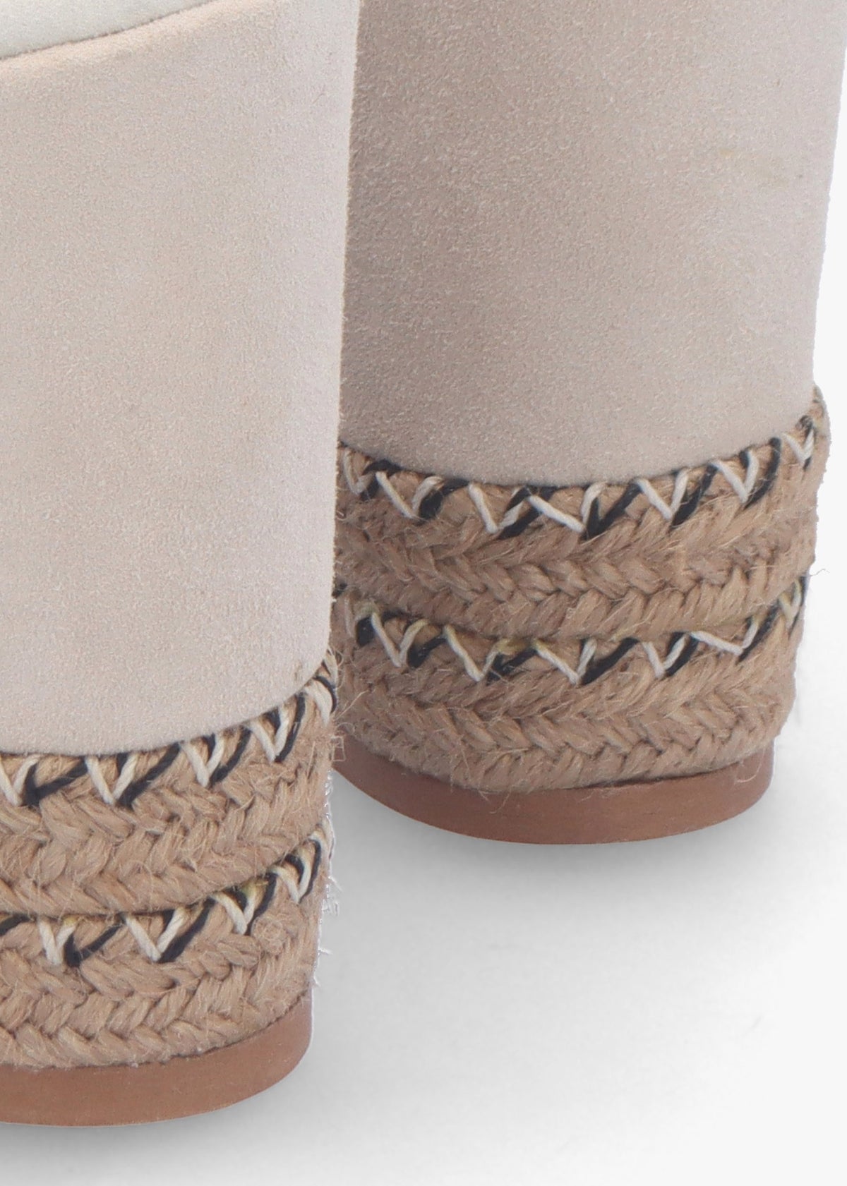 Josie Beige Suede Espadrille Wedge Sandals