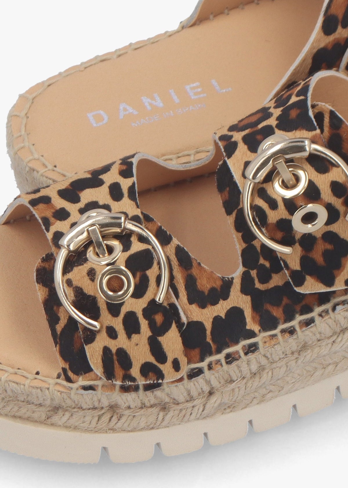 Jools Leopard Pony Hair Flatform Espadrille Mules