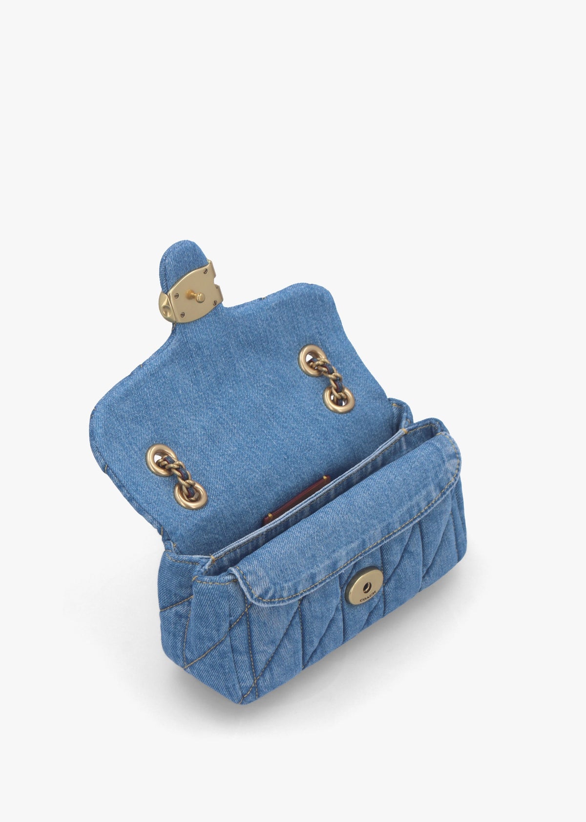 Tabby 20 Quilted Indigo Denim Shoulder Bag