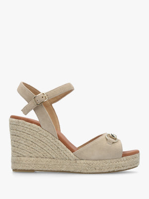 Jaffle Beige Suede Snaffle Wedge Espadrilles