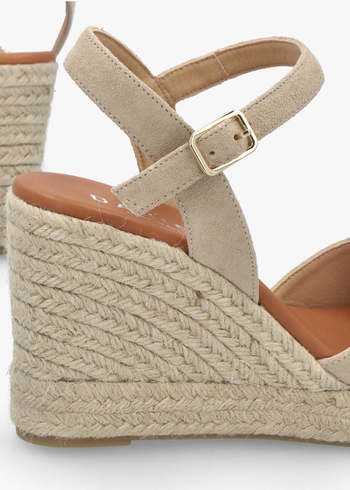 Jaffle Beige Suede Snaffle Wedge Espadrilles