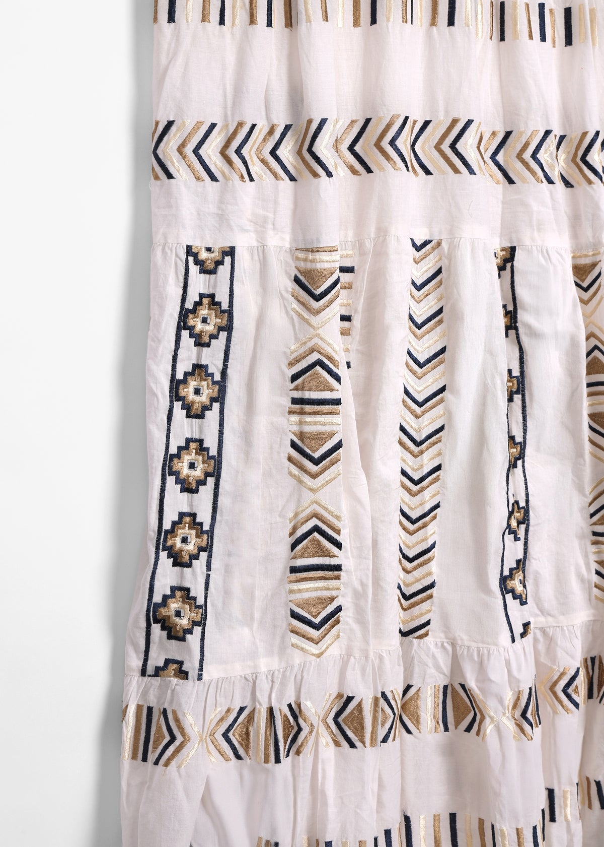 White Sleeveless Embroidered Maxi Dress