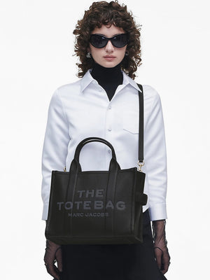 The Leather Medium Black Tote Bag