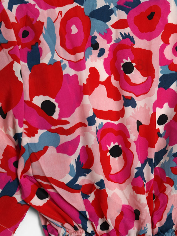 Multicoloured Crepe Cut Out Back Short Dress