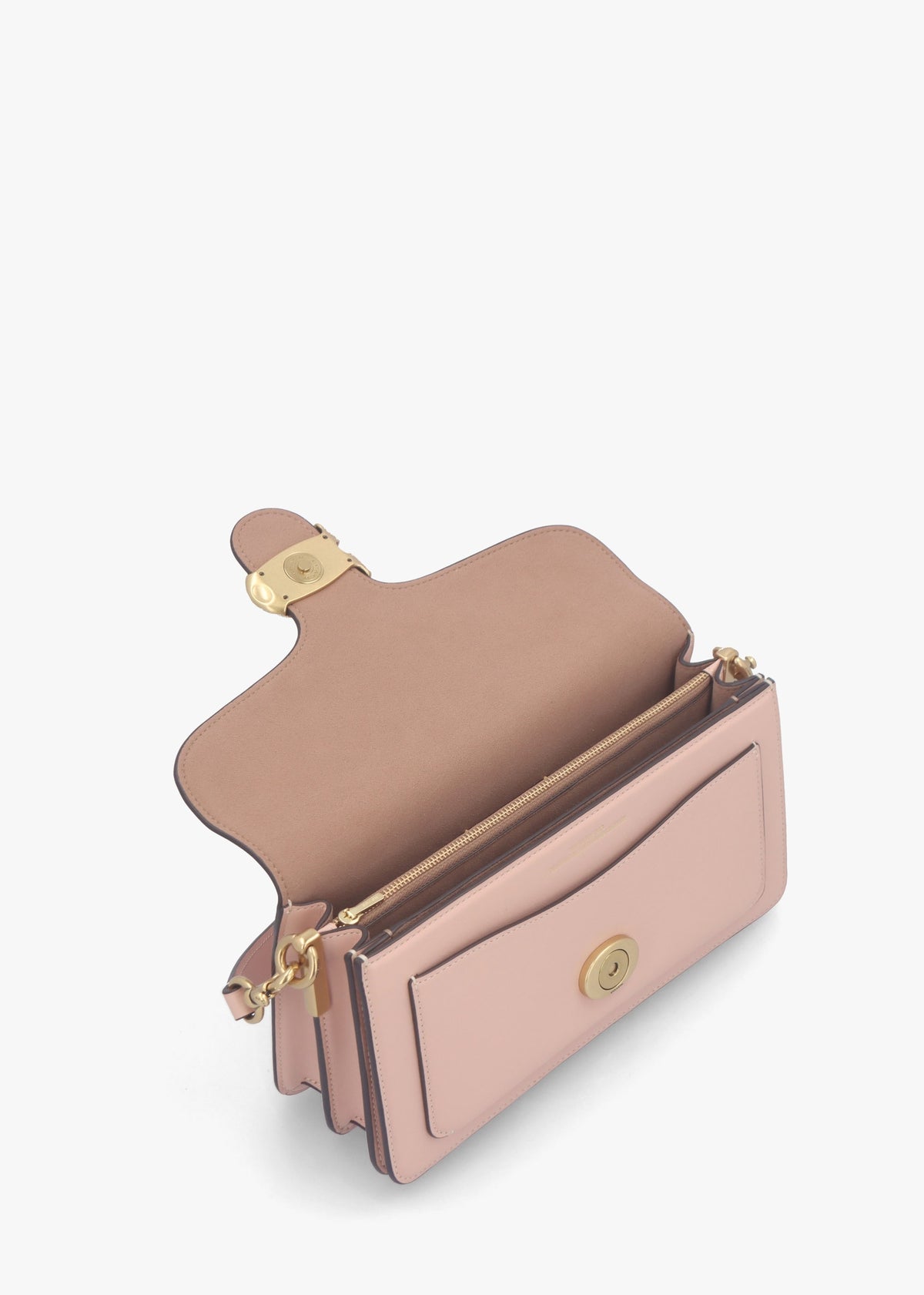 Tabby 26 Hammered Cream Nude Leather Shoulder Bag