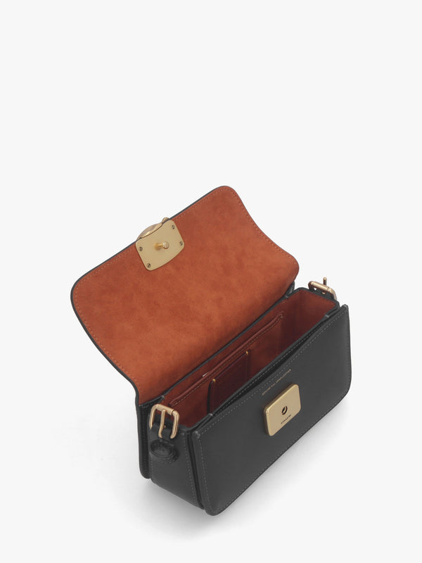 Zoe Black Leather Shoulder Bag