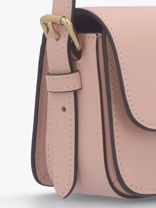 Zoe Cream Nude Leather Shoulder Bag