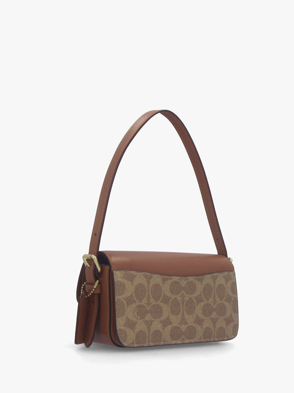 Zoe Signature Coated Canvas Tan Caramel Shoulder Bag