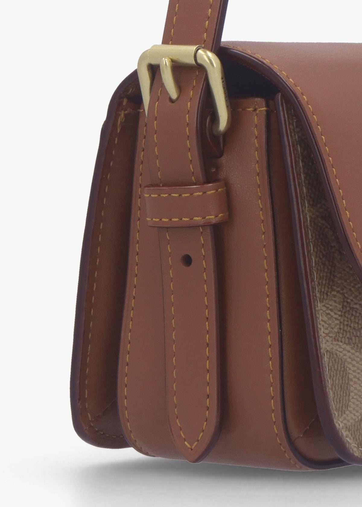 Zoe Signature Coated Canvas Tan Caramel Shoulder Bag