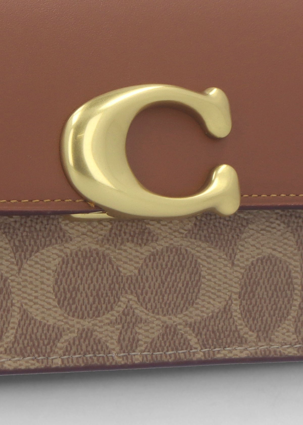 Zoe Signature Coated Canvas Tan Caramel Shoulder Bag