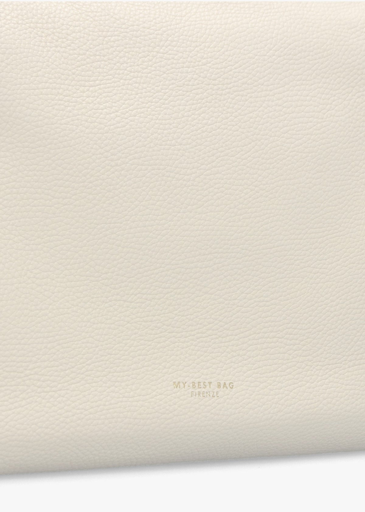 Cream Leather Chain Handle Shoulder Bag