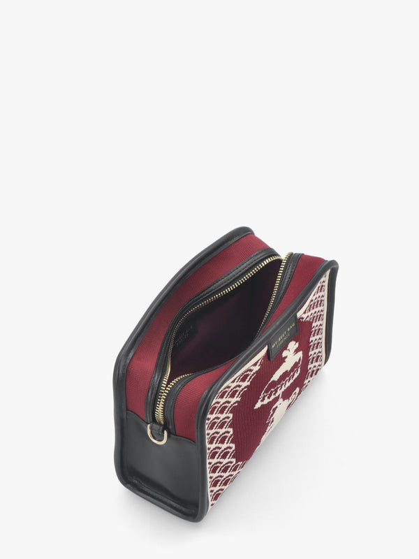 Burgundy Monkey Tapestry Cross-Body Bag