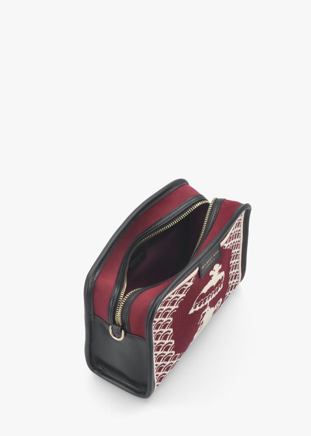 Burgundy Monkey Tapestry Cross-Body Bag
