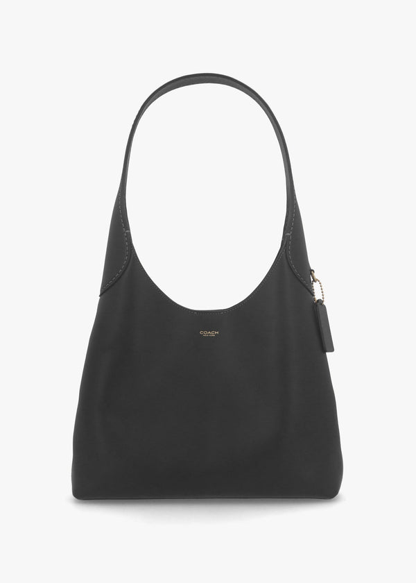 Brooklyn 28 Brass Black Leather Shoulder Bag
