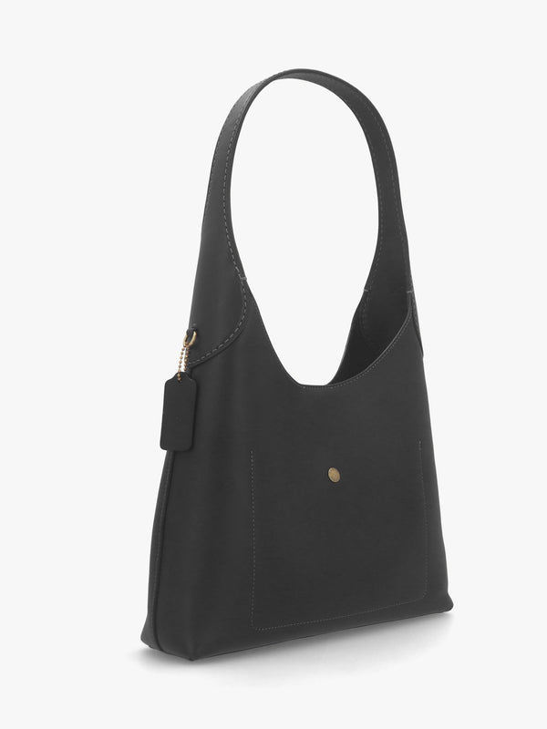 Brooklyn 28 Brass Black Leather Shoulder Bag