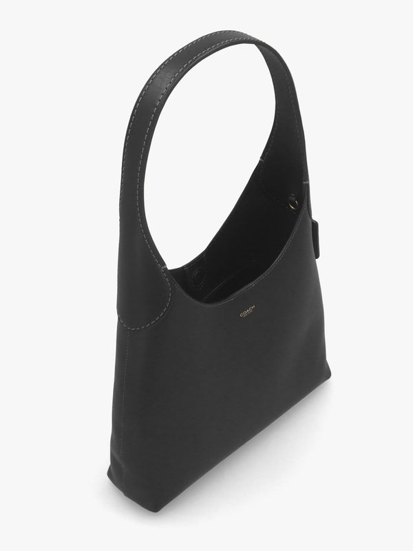 Brooklyn 28 Brass Black Leather Shoulder Bag