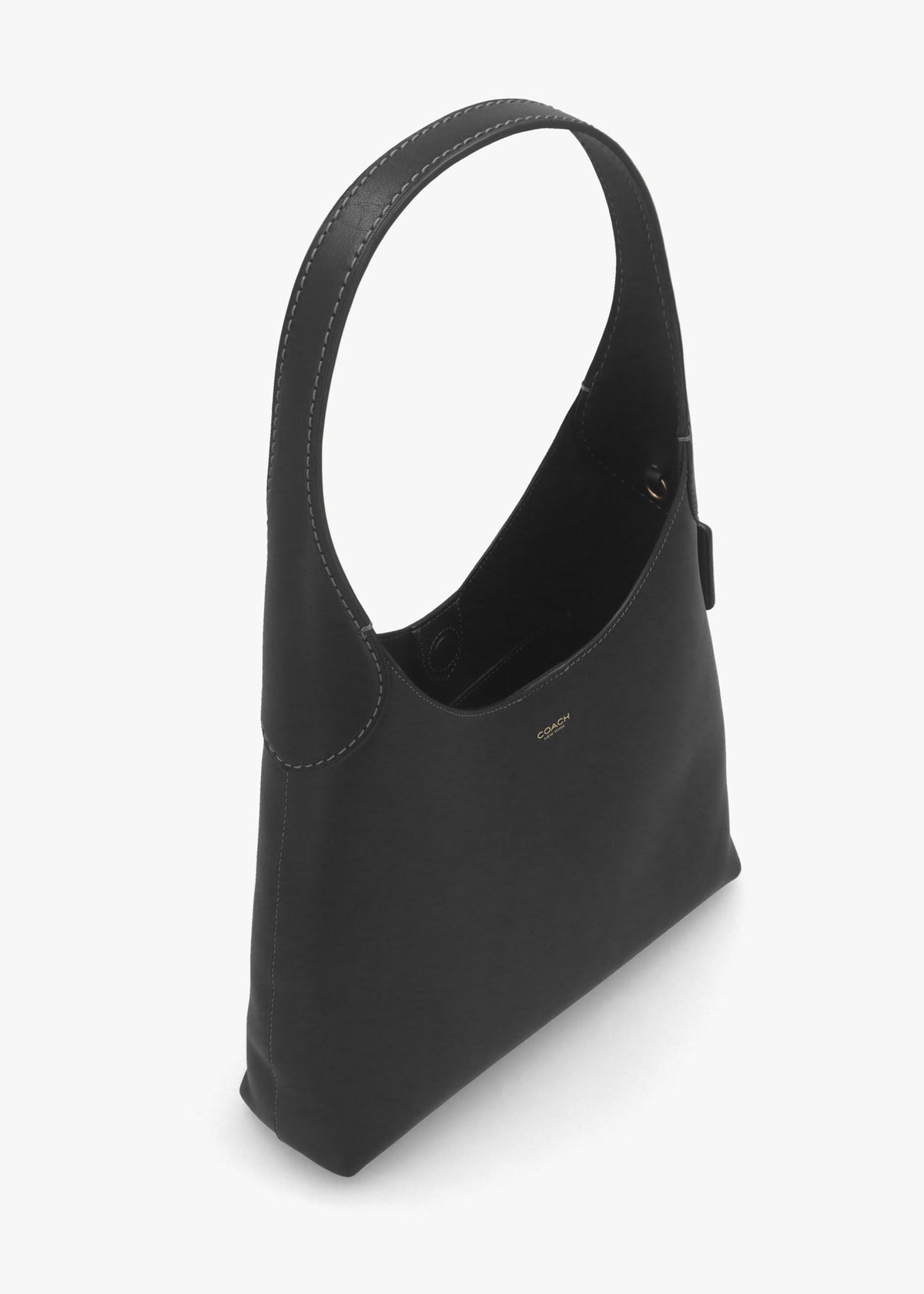 Brooklyn 28 Brass Black Leather Shoulder Bag