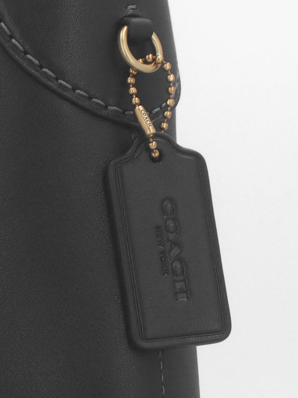 Brooklyn 28 Brass Black Leather Shoulder Bag