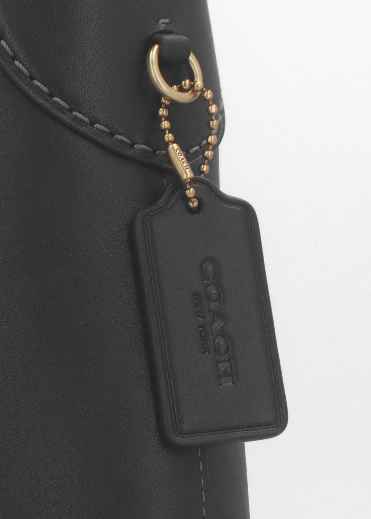 Brooklyn 28 Brass Black Leather Shoulder Bag