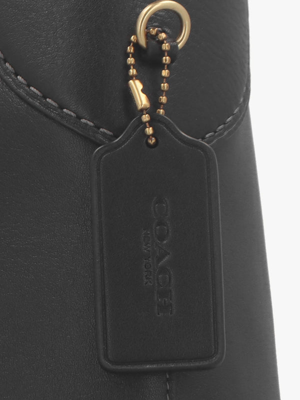Brooklyn 39 Brass Black Leather Shoulder Bag