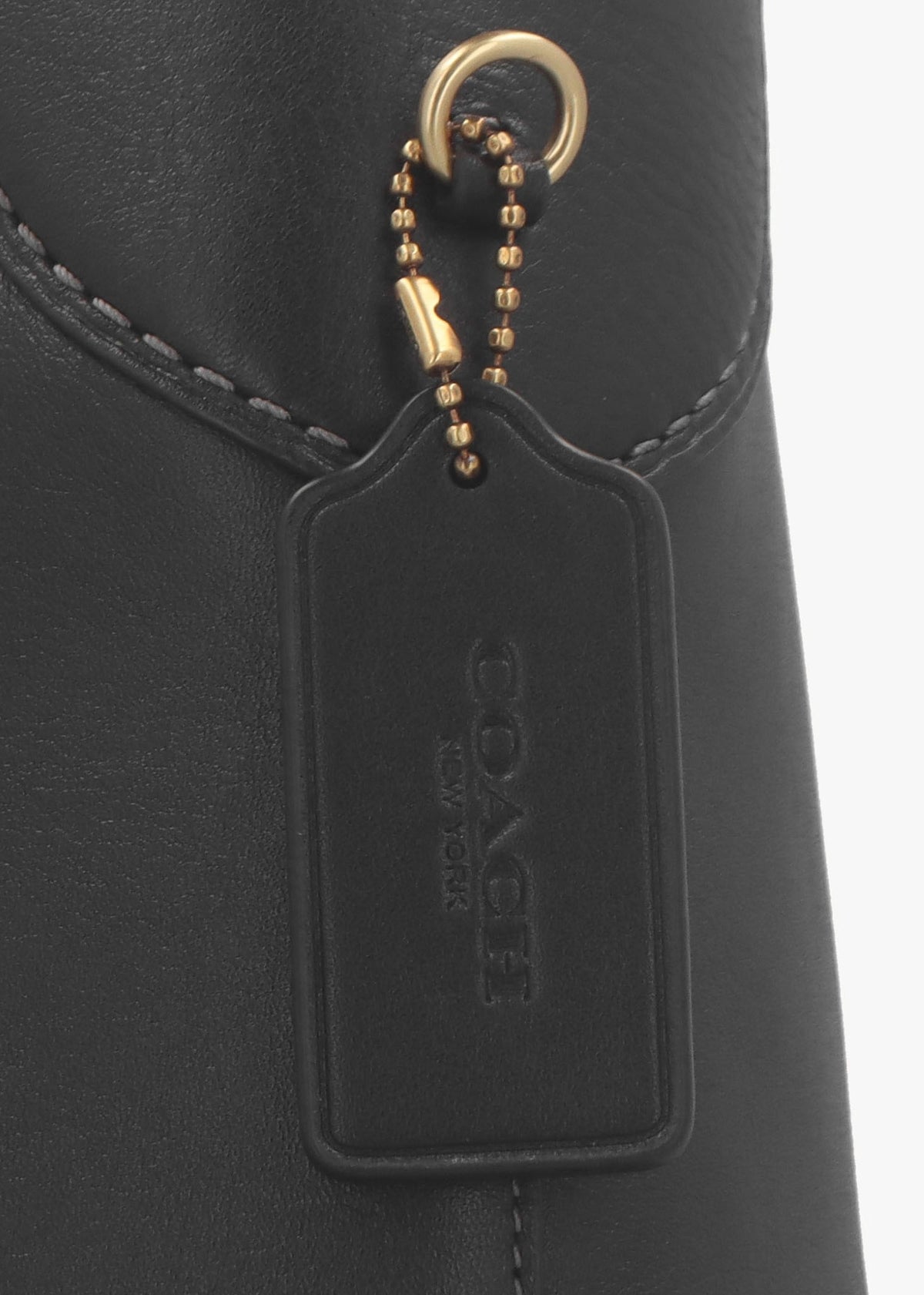 Brooklyn 39 Brass Black Leather Shoulder Bag