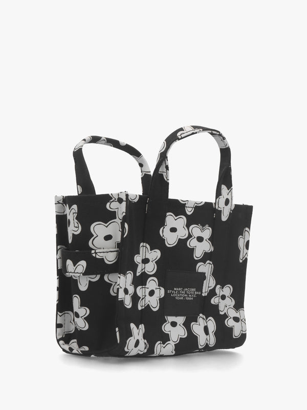 The Daisy Canvas Small Black & White Tote Bag