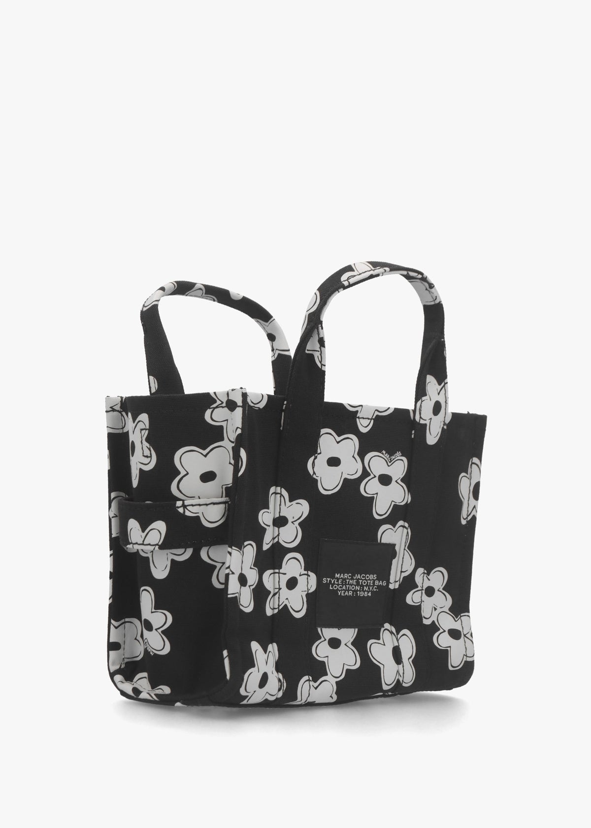 The Daisy Canvas Small Black & White Tote Bag