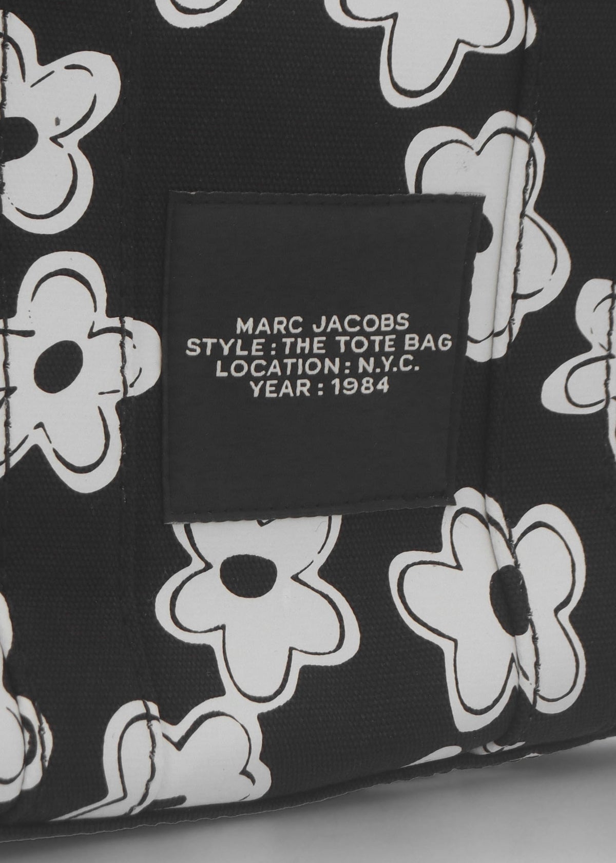 The Daisy Canvas Small Black & White Tote Bag