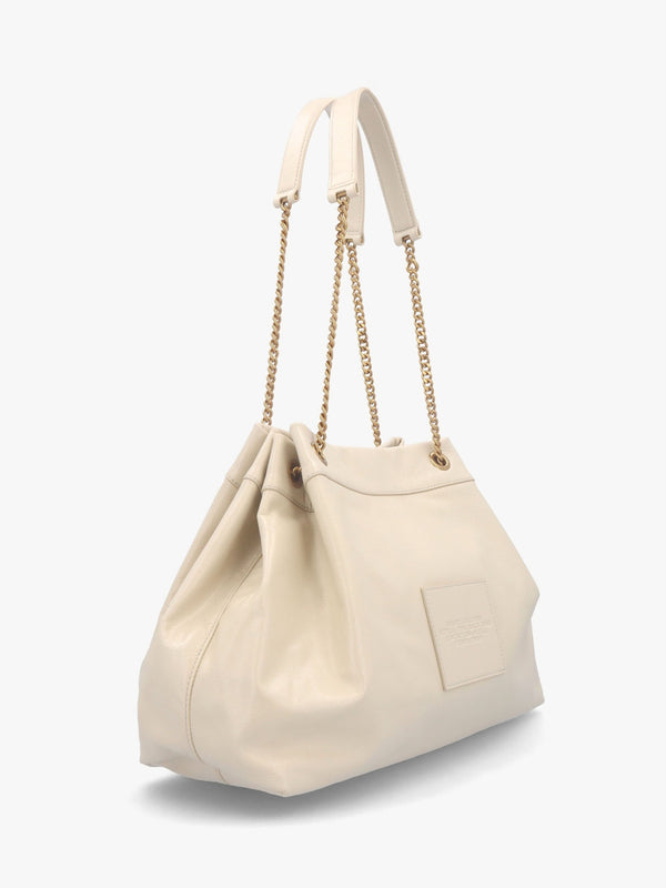 The Large Cloud White Leather Chain Sack Bag