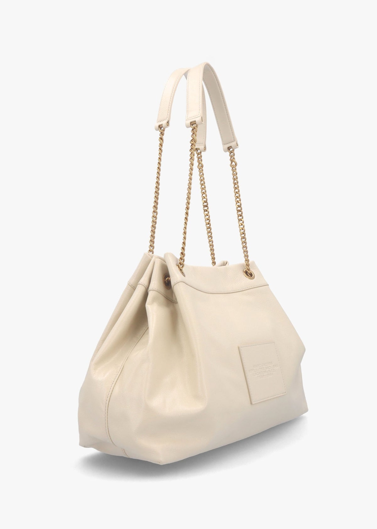 The Large Cloud White Leather Chain Sack Bag